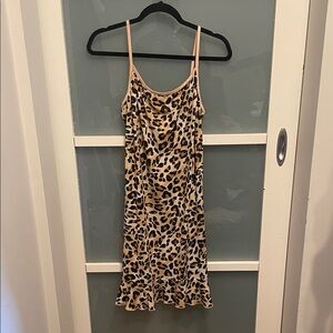 S.H.E. Leopard Print Slip Dress, Animal Print Dress, 16 (1X), EUC